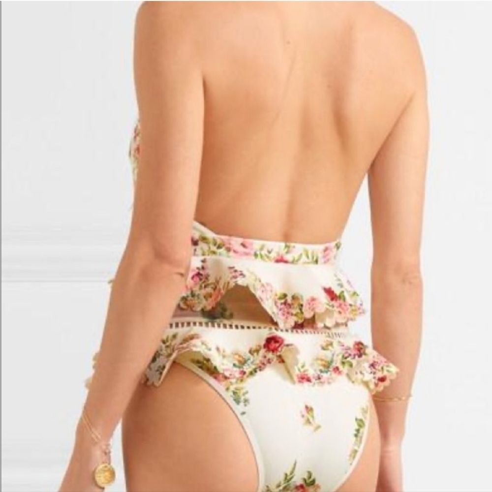 Zimmermann Ruffle Trim Floral Swimwear Womans Size 4-6 - Picture 3 of 8